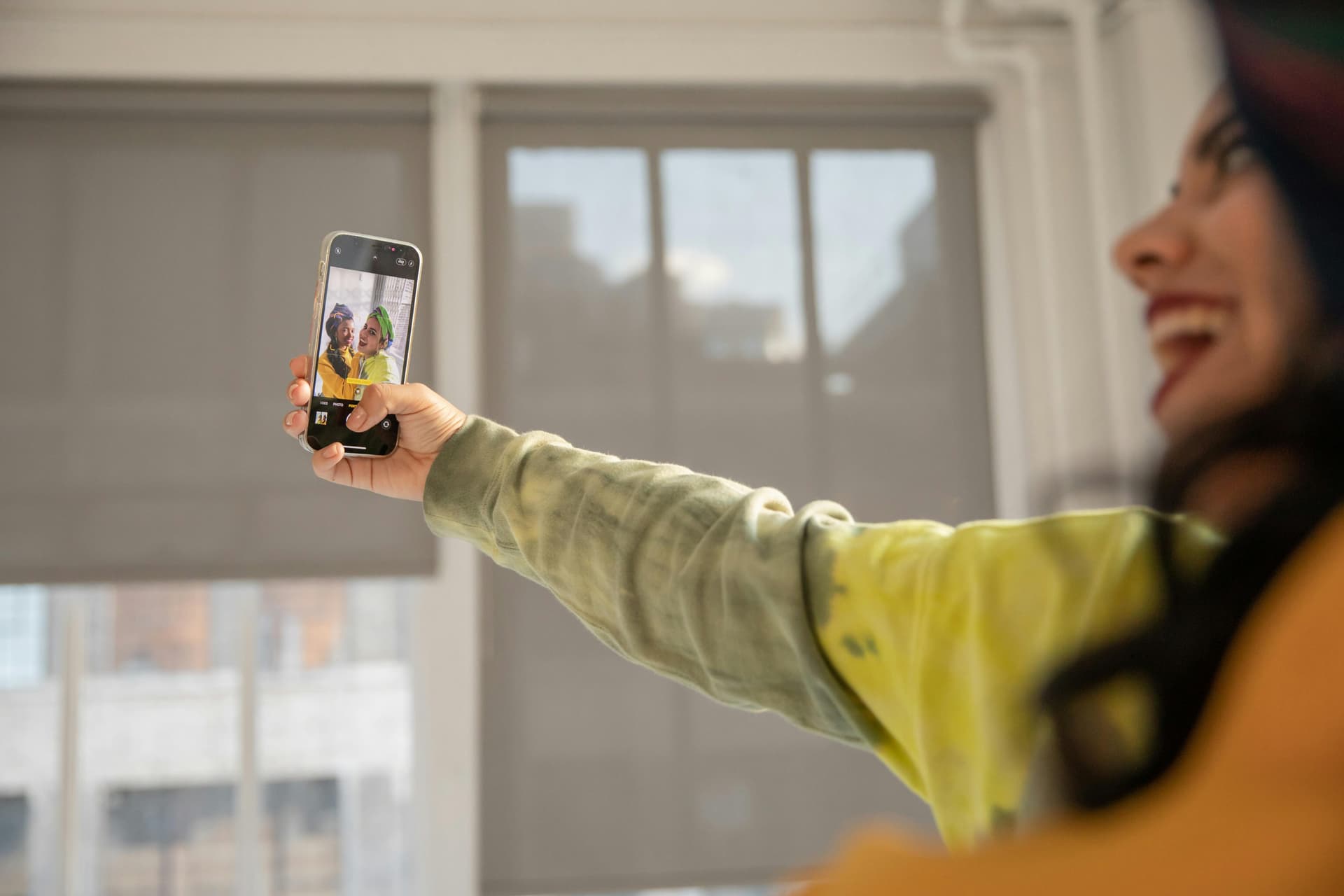 woman taking a selfie